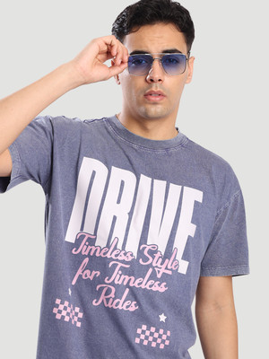 Bene Kleed Washed Men Crew Neck Blue T-Shirt