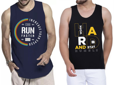 Restore Printed Men Scoop Neck Blue, Black, Multicolor T-Shirt