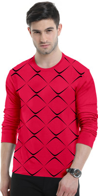 Triptee Printed Men Round Neck Red T-Shirt