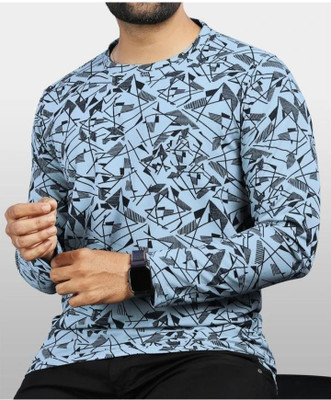 Magpy Printed Men Round Neck Blue T-Shirt