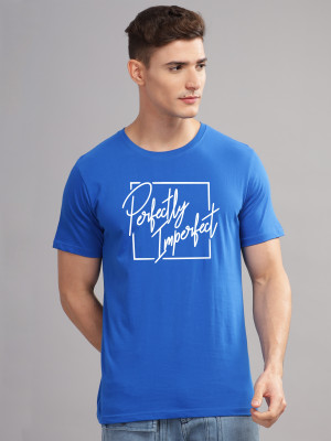 ADRO Printed Men Round Neck Blue T-Shirt