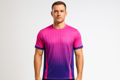 CAVRON Printed Men Round Neck Pink, Purple T-Shirt
