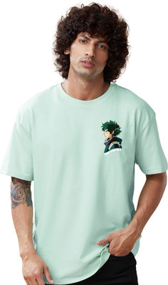 Thecrazymonk Graphic Print Men Round Neck Green T-Shirt