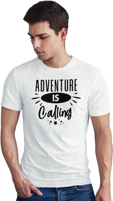 SeBLo Printed Men Round Neck White T-Shirt