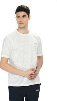 playR Printed Men Round Neck White T-Shirt