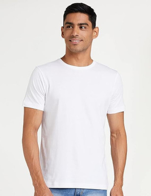 RMGARMENTMK Solid Men Round Neck White T-Shirt