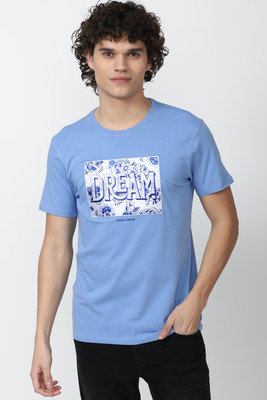 Simon Carter London Graphic Print Men Round Neck Blue T-Shirt