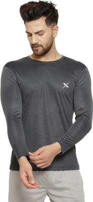 Cruister Solid Men Round Neck Grey T-Shirt