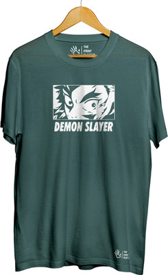 THE PRINT PLATTER Graphic Print Men Round Neck Dark Green T-Shirt
