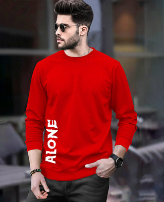 ACEBERE Printed Men Round Neck Red T-Shirt