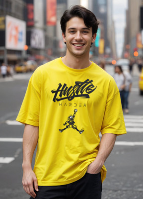 Smartees Printed Men Round Neck Yellow T-Shirt