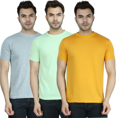 INDIZO Solid Men Round Neck Multicolor T-Shirt