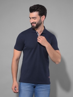 COBB ITALY Solid Men Polo Neck Blue T-Shirt