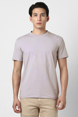 VAN HEUSEN Printed Men Round Neck Purple T-Shirt