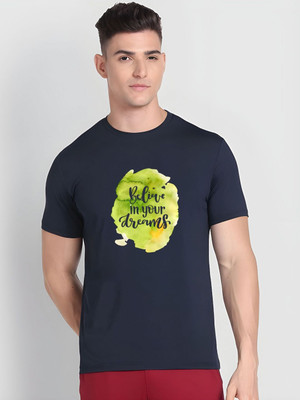 SZN Graphic Print Men Round Neck Dark Blue T-Shirt