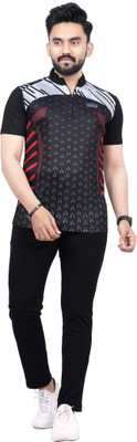 dhaari by unique creation Printed Men Mandarin Collar Multicolor T-Shirt