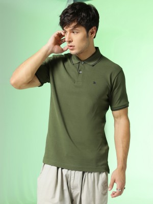 Markle Moro Solid Men Polo Neck Green T-Shirt