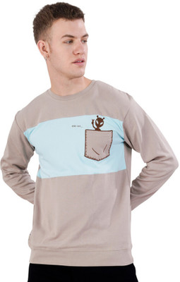 french crown Printed Men Round Neck Beige T-Shirt