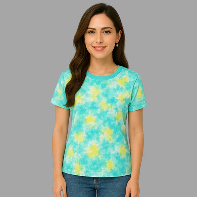 RV Collection Tie & Dye Women Round Neck Multicolor T-Shirt