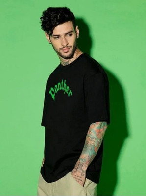 Aahna Fashion Graphic Print Men Round Neck Black, Green T-Shirt