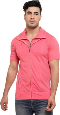 JB Jangoboy Solid Men Polo Neck Pink T-Shirt