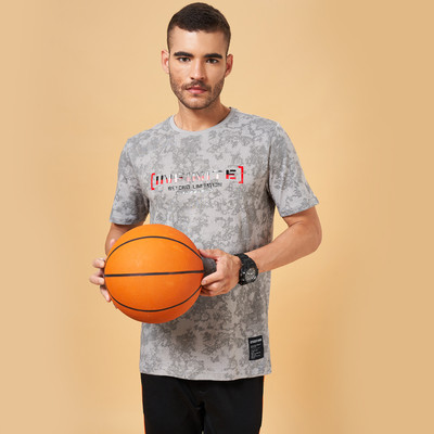 Street 808 by Pantaloons Printed Men Crew Neck Grey T-Shirt