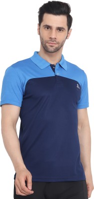 efito Colorblock Men Polo Neck Navy Blue T-Shirt