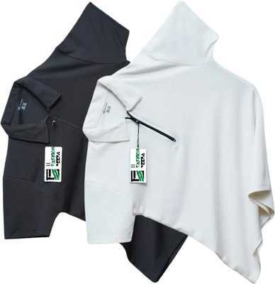 HELMONT Solid Men Polo Neck Black, White T-Shirt
