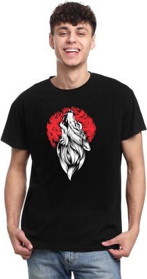 joy&happiness Printed Men Round Neck Black T-Shirt