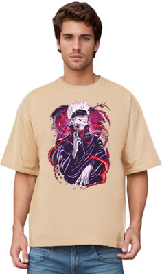 Ericia Printed Men Round Neck Beige T-Shirt