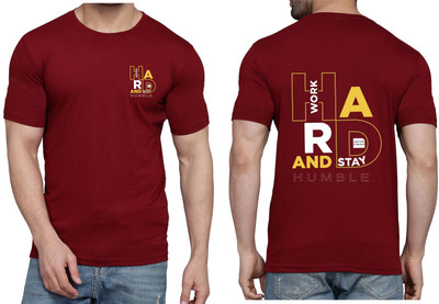 WOOSTRO Typography Men Round Neck Maroon T-Shirt