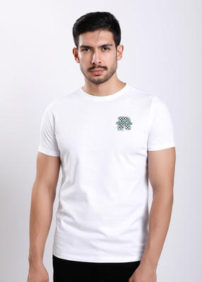 HIGHTRIBE Printed Men Round Neck White T-Shirt