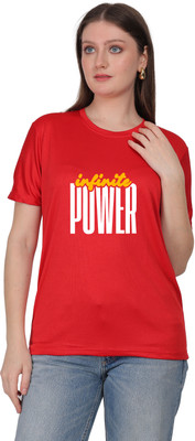 Aaso Graphic Print Women Round Neck Red T-Shirt