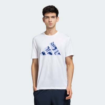 ADIDAS Printed Men Crew Neck White T-Shirt