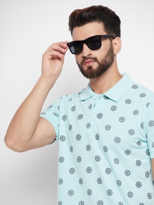 VERO AMORE Printed Men Polo Neck Light Blue T-Shirt