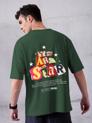 Manly Tees Graphic Print Men Round Neck Green T-Shirt