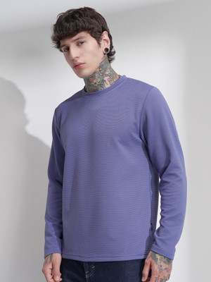 HIGHLANDER Printed Men Round Neck Purple T-Shirt