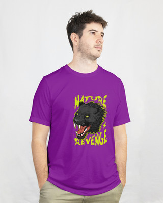 Mkx Graphic Print Men Round Neck Purple T-Shirt