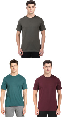 JOCKEY Solid Men Round Neck Multicolor T-Shirt