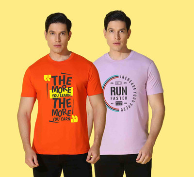 WOOSTRO Typography Men Round Neck Multicolor T-Shirt