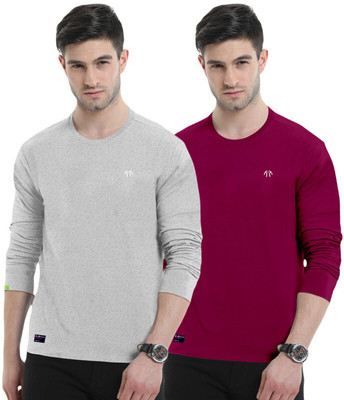 Triptee Solid Men Round Neck Multicolor T-Shirt