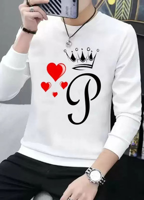 RB Fashion Printed Men Round Neck White T-Shirt