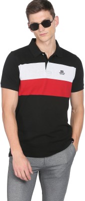 Arrow Sport Colorblock Men Polo Neck Red, White, Black T-Shirt