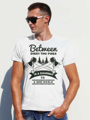 Moda Rapido Graphic Print Men Crew Neck White T-Shirt