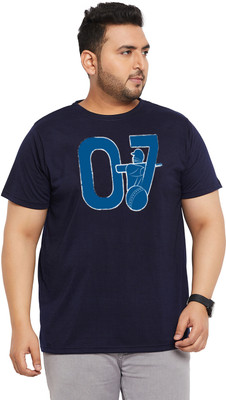 bigbanana Printed, Typography Men Round Neck Dark Blue T-Shirt