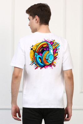 Awaken Armor Printed Men Round Neck White T-Shirt