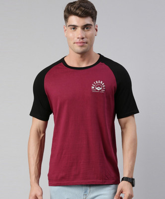 METRONAUT Solid Men Round Neck Maroon T-Shirt