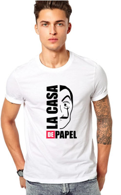 joy&happiness Printed Men Round Neck White T-Shirt