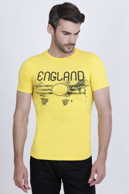 Pyro Spirit Printed, Typography Men Round Neck Yellow T-Shirt