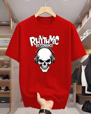 Beaumen Printed Men Round Neck Red T-Shirt